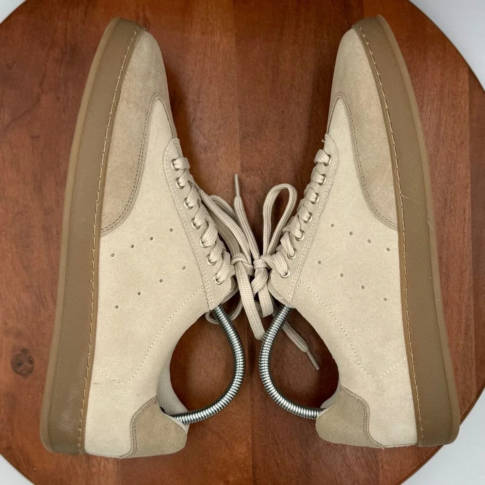 Section X Austin Suede Leather Sneakers Beige Low Top Sporty Streetwear Mens 8.5